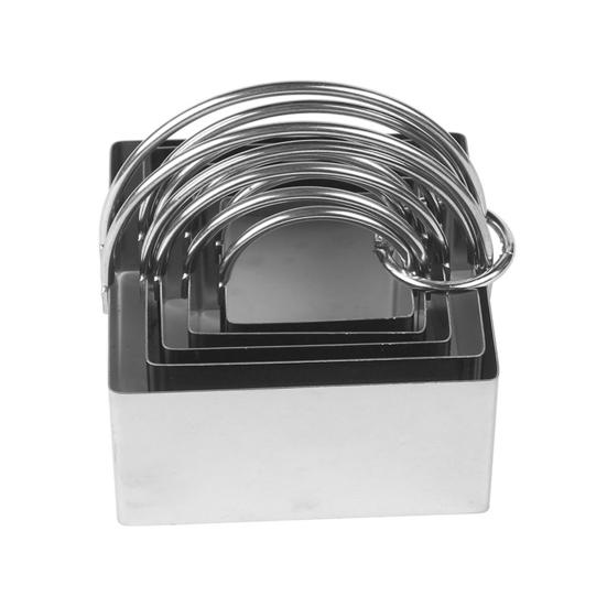 5 шт. формочки для печенья из нержавеющей стали с ручкой разных размеров, квадратные круглые звезды, цветы, сердце, любовь, пресс, форма для резки печенья, кухонные инструменты для выпечки