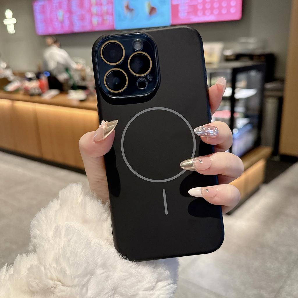 Жидкий силикон для Magsafe Защитный чехол для стеклянных линз для iPhone 17 16 14 13 11 12 15 Pro Max Plus Магнитная беспроводная зарядка Чехол