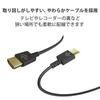 Elecom Кабель HDMI 2м Премиум 4K 2K (60P) Характеристики маленького разъема мягкого кабеля HDR, черный DH-HDP14EY20BK