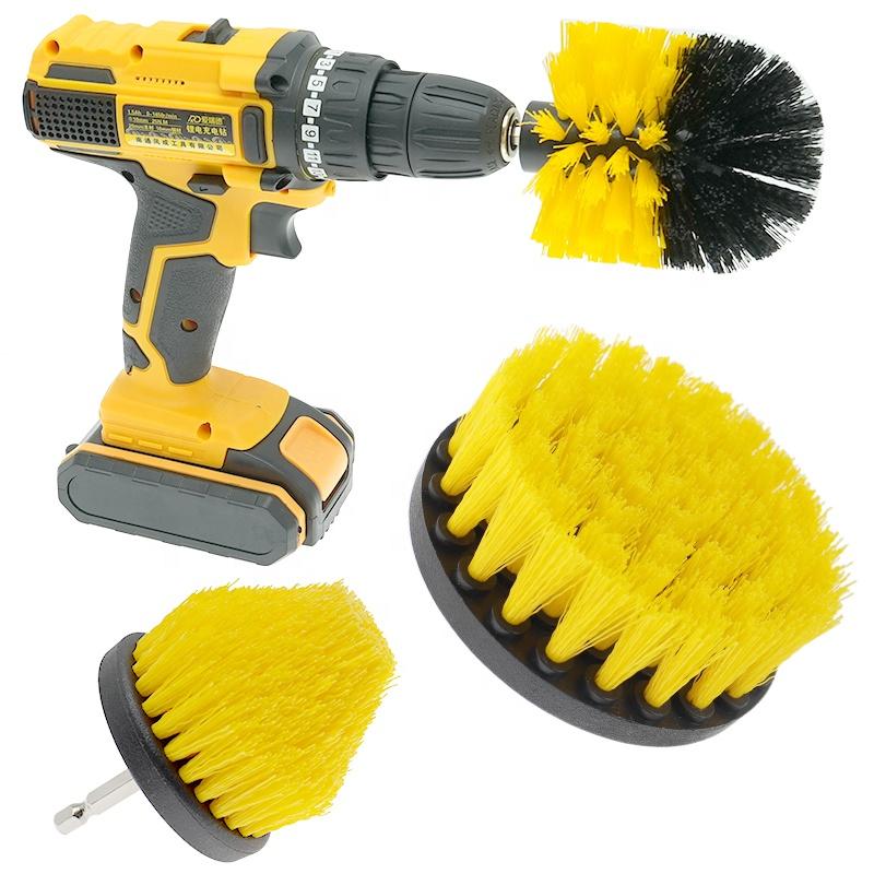 3PCS PP Handheld Scrub Pads Power Scrubber Kit Household Cleaning Electric Drilling Brush with Nylon Brush Eco-Friendly