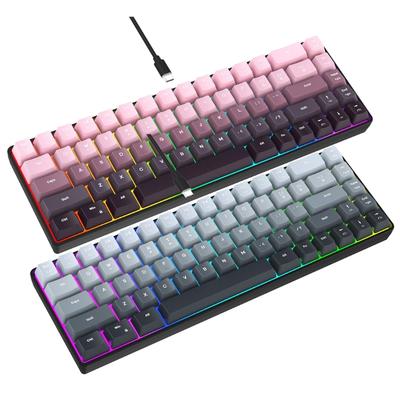 Игровые клавиатуры с 68 клавишами, RGB-подсветкой, линейными переключателями, водонепроницаемостью IP54, двумя интерфейсами Type-C и USB-A для ПК и мобильных устройств