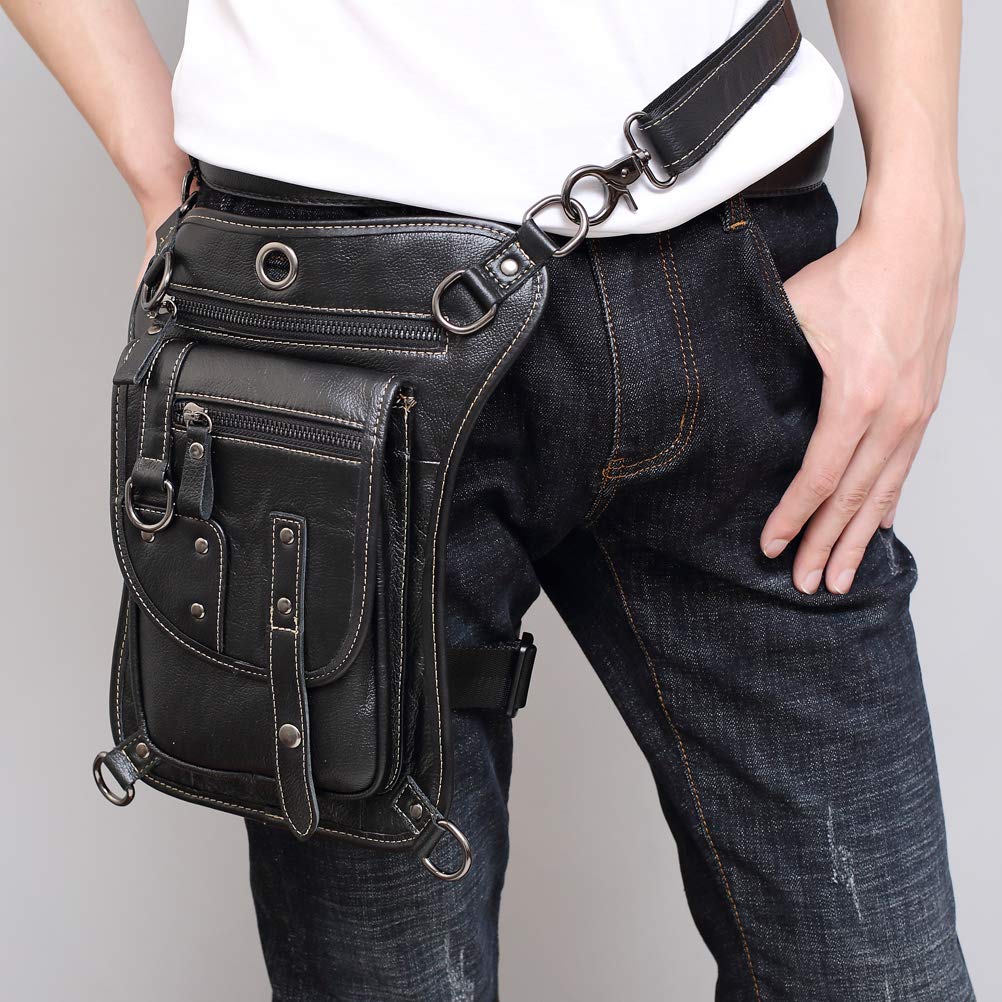 Meigardass Сумка на ногу из натуральной кожи для ношения на талии, бедре, плече, кроссбоди с карманом для смартфона, для мотоциклов, мужская сумка, сумка, сумка, сумка, многофункциональная