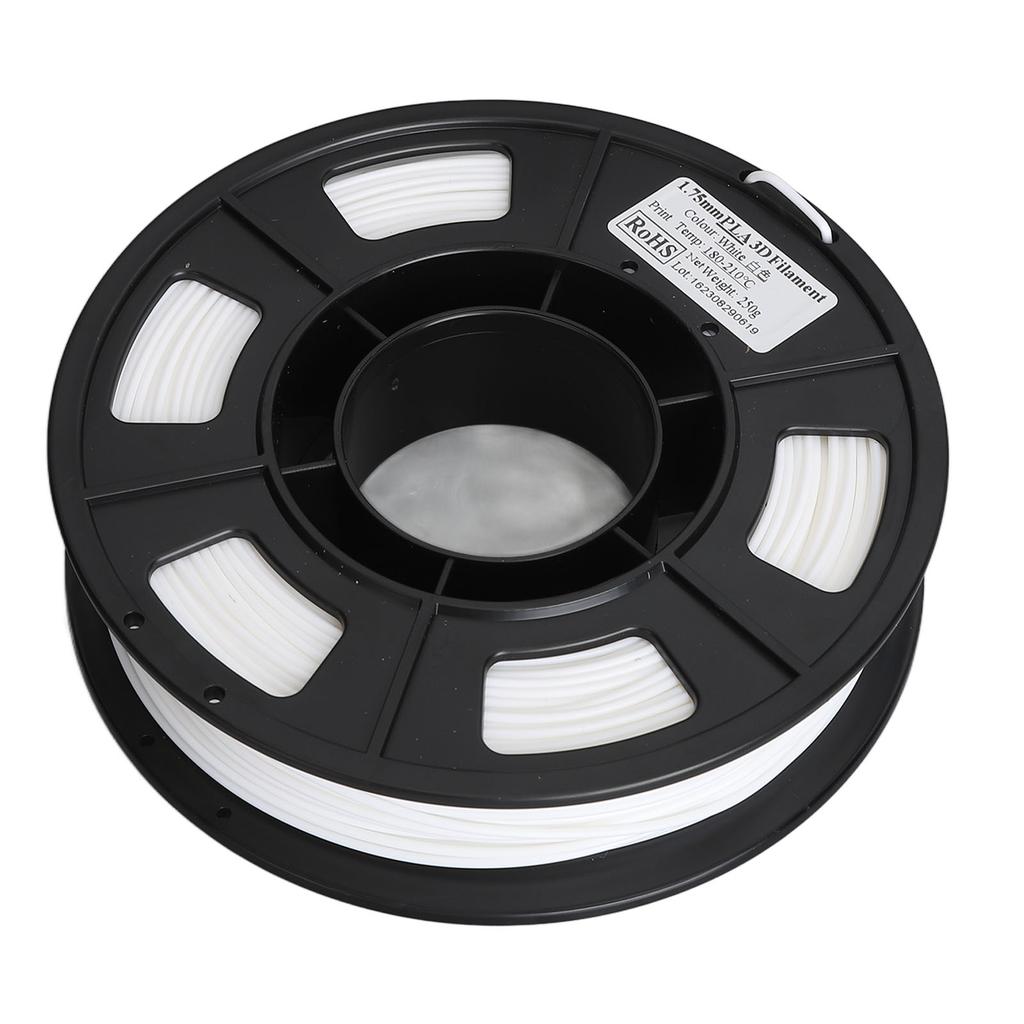 Белый филамент для 3D-принтера 1,75 мм 8,8 унции Вес нетто от 180 до 210 градусов Цельсия PLA-филамент для 3D-печати Заправка Замена