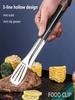 Кухонные щипцы для приготовления пищи из нержавеющей стали с термостойкими силиконовыми накладками для продуктов, служащие щипцами для тарелок, доступны в среднем и