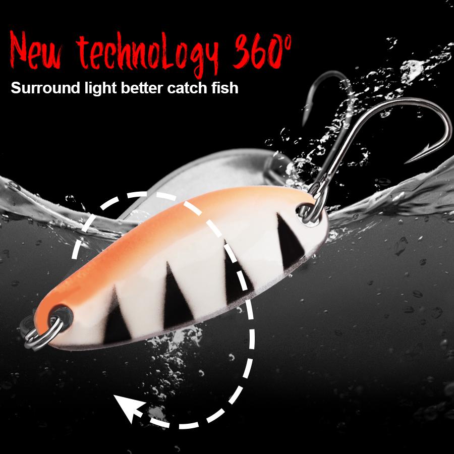 30 шт. приманок для ловли форели с красочной росписью, приманка для блесны HI BURST 3,4–5,5 г, медная металлическая рыболовная приманка для ловли форели, окуня, голавля