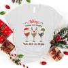 Christmas Wine Makes Me Happy You Not So Much Print T-Shirt Women Men Summer Casual Short Sleeve Round Neck Tops Fashion T-Shirt