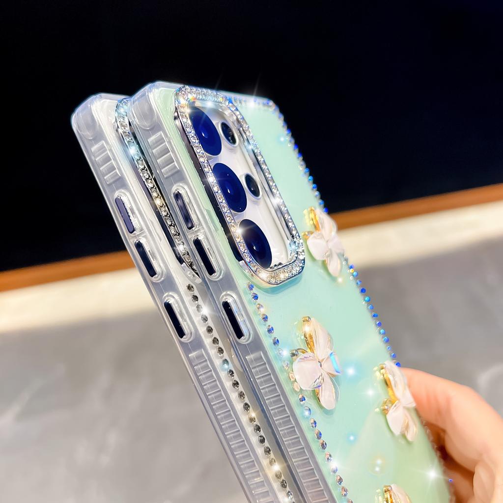 3D Bowknot Glitter Phone Case for Samsung Galaxy S25 S24 S23 Ultra S24 FE A07 A15 A16 A26 A36 A56 5G Bling Diamond Back Cover