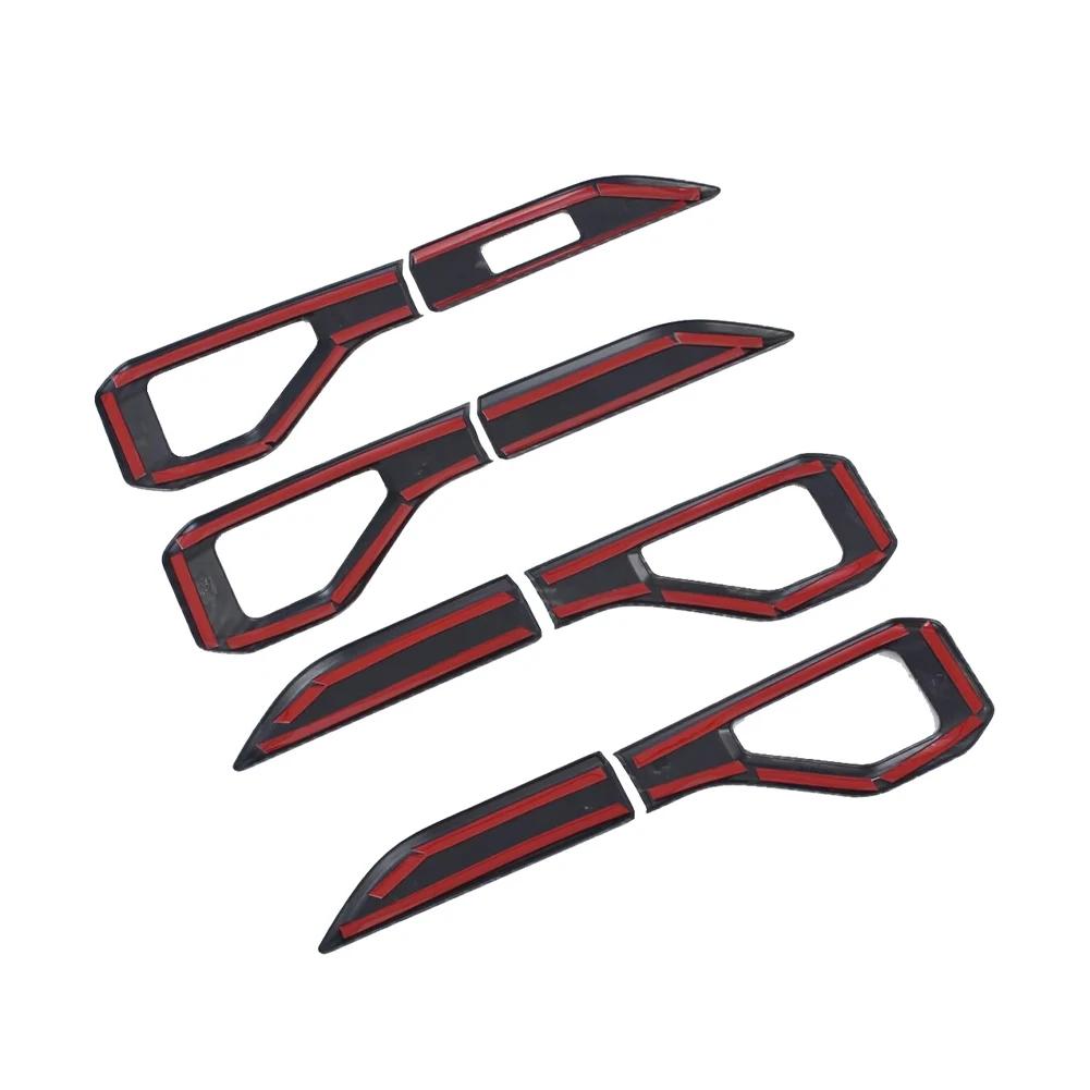 8 шт. наклеек на дверные ручки автомобиля, карбоновая рамка, внутренняя дверная ручка, крышка чаши, отделка для 2024 JETOUR, аксессуары для путешественников