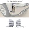 Chrome Front Bumper Fog Light Cover Trim Bezels For Chevy Silverado 1500 +