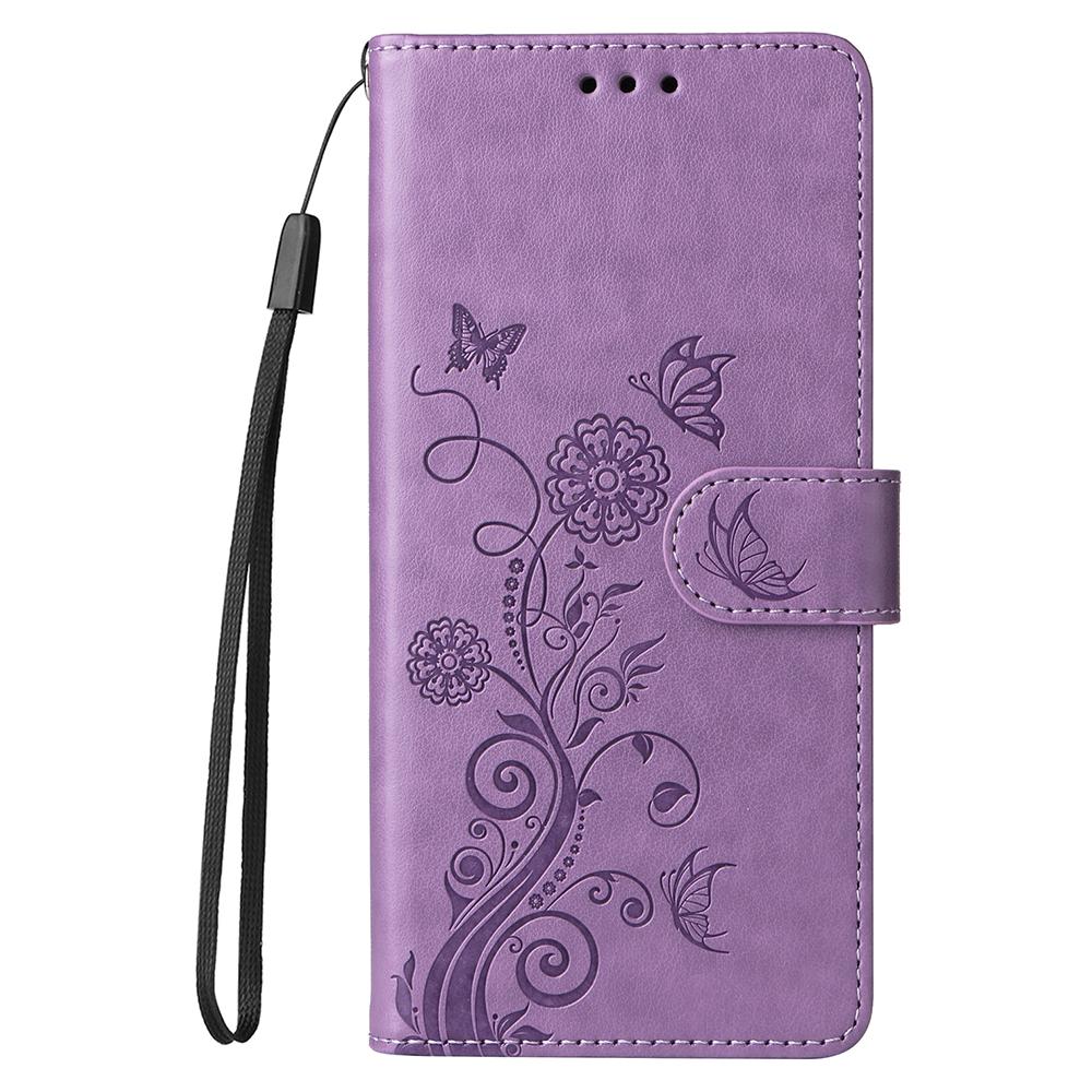 For OnePlus 13 Leather Case Butterfly Floral Imprint Wallet Stand Cover