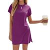 Women's Coverups Short Sleeve T-Shirt Dress Casual Side Slit Loose Fit Knee Length Beach Dress