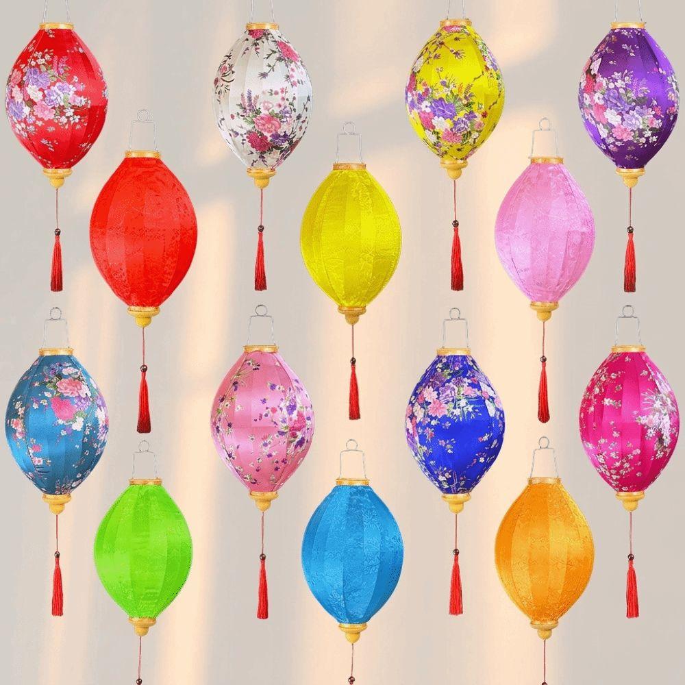 12/14/16/18inch Mid-Autumn Festival Decoration Various Shapes Hand-Painted Floral Lantern New Year