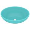 VidaXL Luxury Oval Washbasin Countertop Washbasin Toilet Hand Basin Bathroom Kitchen Home Interior Light Green Matte 146925