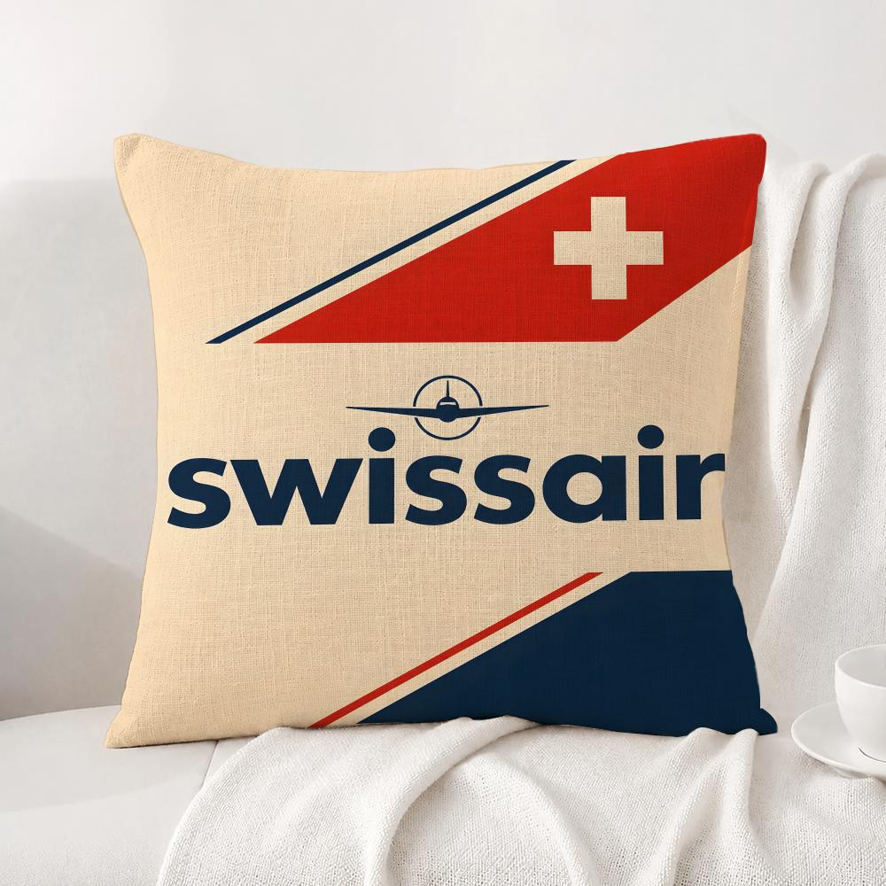 Brand Swissair Cushion Cover Natural Linen Pillowcase Set AllinOne Decor Cushion Cover for Sofa Bedroom Chair