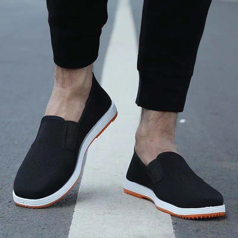 Старые пекинские тканевые туфли мужские весенние одинарные туфли ручной работы лазанья черные тканевые туфли нескользящие дышащие туфли для рабочих-мигрантов