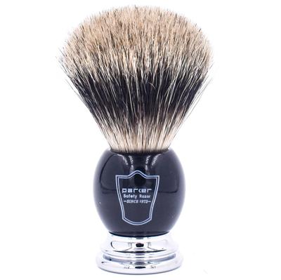 Parker Shaving Dense Foaming Badger Resin Dedicated Stand Barber Razor Brush, (100% Волосы/Черная ручка), Включено, Бритье, Бритва, [Предмет]