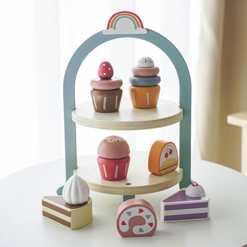Children's Royal Tea Party Playset: Interactive Double-Layer Cake Stand & Educational Toy