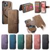 For Magsafe Flip Leather Cover For iPhone 15 Pro Max 14 Plus 13Pro 12 11Pro Max Removable Magnetic Wallet Card Holder Phone Case Bag
