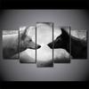 5Pcs Black White Wolf Wolves Modern Decor Canvas Wall Art HD Print 5 Pieces Pictures Paintings Home Decor Room Decor Poster