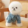 Autumn Traction Dog Denim Jacket Small and Medium Dogs Teddy Bigbear Bipods Cat Spring Pet Clothes