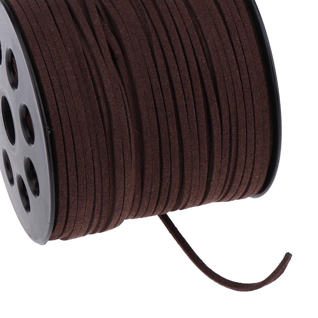 98 Yards 2.7mm Faux Suede Cord String Lace Beading Thread Black