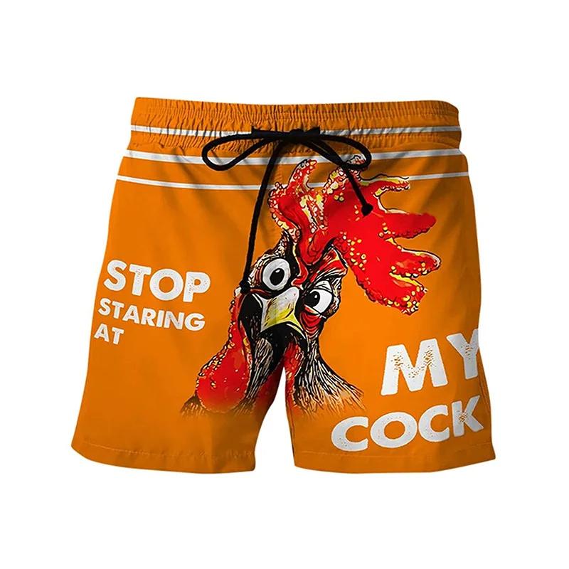 Funny Fruit Banana Design Graphic Beach Shorts Hip Hop Cock Animal 3D Printed Short Pants Vacation Surfing Men Swimming Trunks