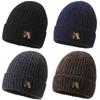 Printing A Letter Beanie Caps Solid Color Knitted Hat Windproof Fashion Gifts