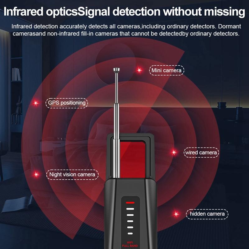 Детектор камер Детектор анти-стелс-камер Детектор анти-подслушивания Инфракрасный детектор GPS