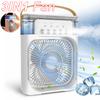 6 Inches Air Conditioner Cooling Fan With 5 Sprays 7 Color Light Portable Fan Air Cooler Kipas Mini Fan Air Humidifier