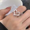 Korean Version Plain Ring Irregular 925 Sterling Silver Versatile Ring Women's Niche Ins Style Design Non-fading Combination Ring