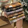 Versatile Imitation Cashmere Tassel Soft And Sticky Plaid Scarf For Women'S Winter Luxury New Fashionable Thickened Warm Shawl