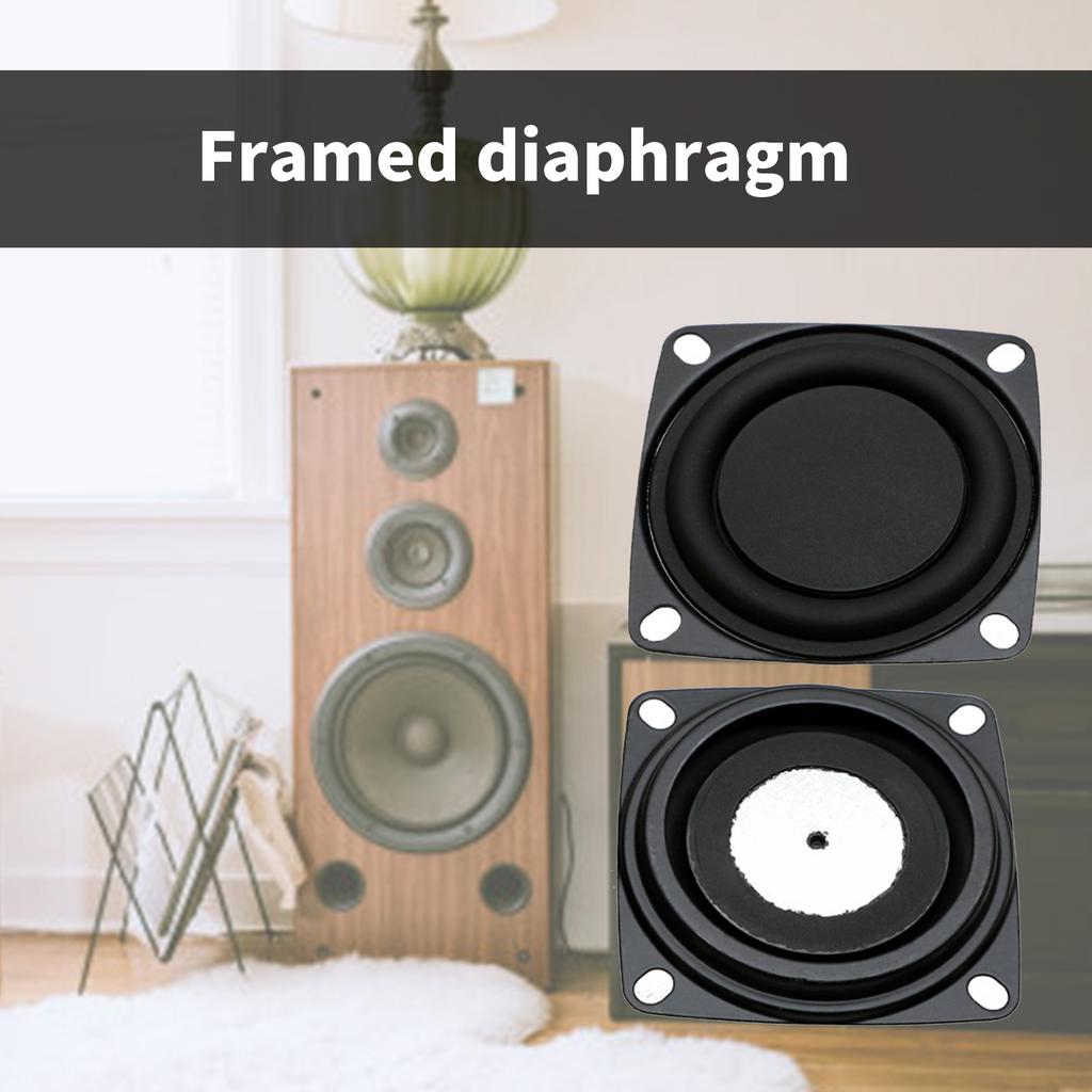 2Pieces 2Inch Bass Speaker Vibration Membrane Loudspeaker Rubber Edge and Iron Plate for Enhanced Sound Experience