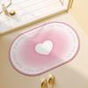 Love Diatom Mud Floor Mat Water Absorption Anti-slip Wear-resistant Household Oval Bathroom Bathroom Toilet Door Mat