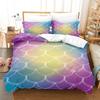Laser Gradual Change Fish Scale 3D Digital Printing Three-Piece Set, Quilt Cover Pillowcase