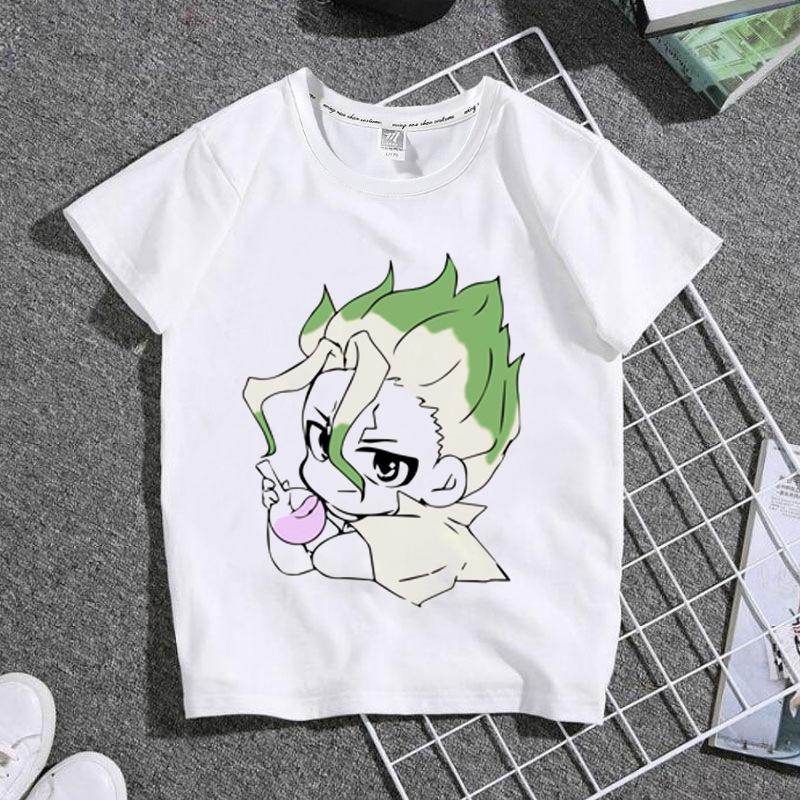 Модная детская футболка с рисунком Stone Era Dr Stone и графическим принтом, летние свободные белые женские топы с короткими рукавами, мужские футболки