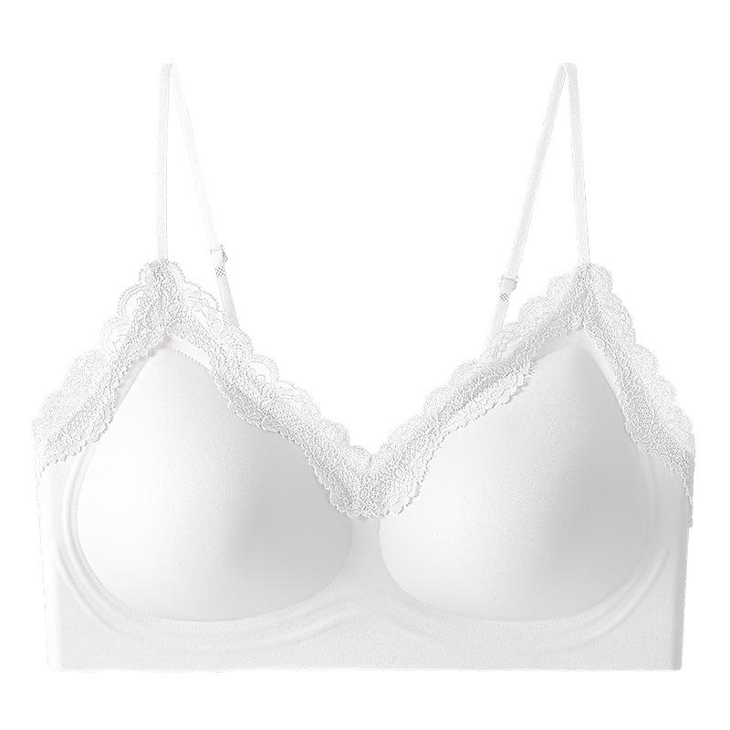 The new U home flat is comfortable, thin shoulder straps, seamless lace cool vest, summer suspenders gather inside the bra cover