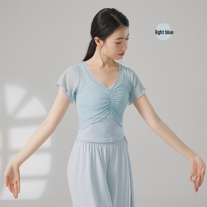 Женский топ с коротким рукавом для современного танца