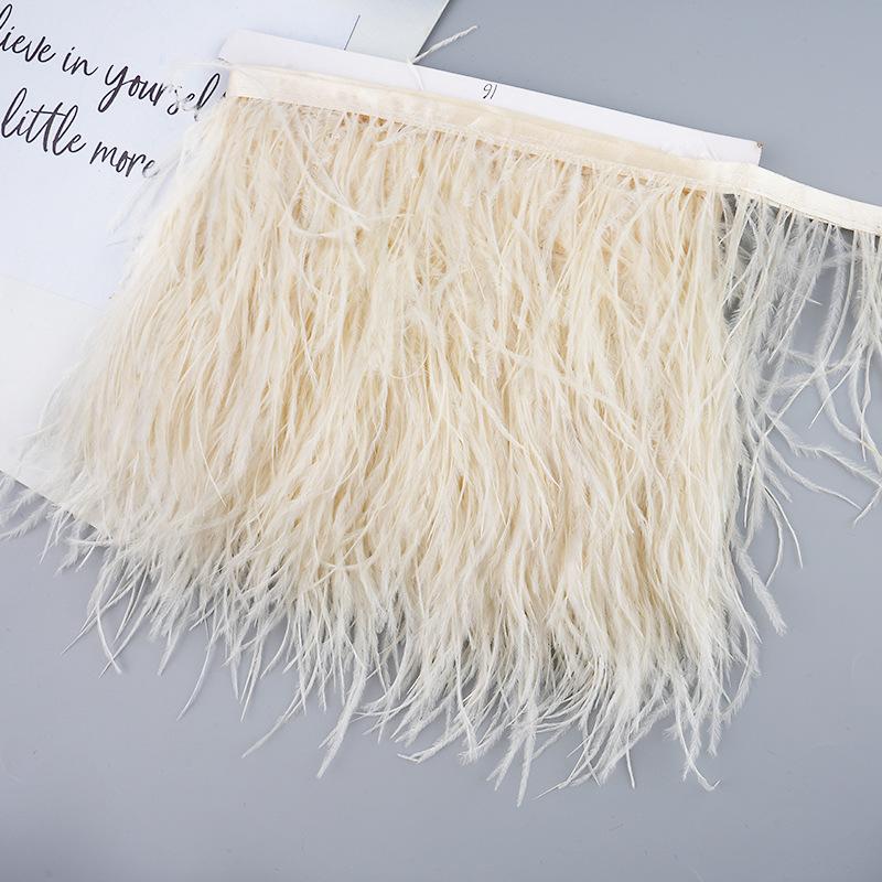 Diy Handmade Accessories Colorful Ostrich Feather Cloth Edge Decorative Accessories Clothing Accessories Wedding Skirt