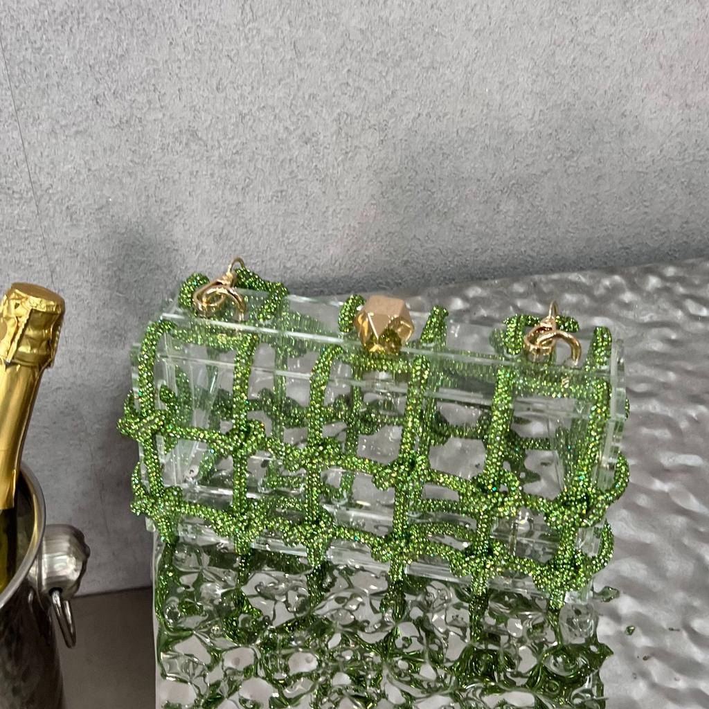 Модные тенденции Стразы Кошелек Сумки Для Женщин 2024 Новая Элегантная И Универсальная Вечеринка Квадратная Сумка Кристалл Клатч