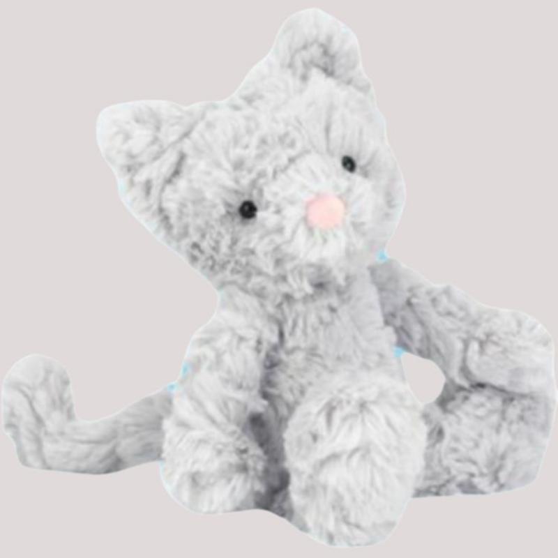 JELLYCAT серия кошек Squiggle кудрявый счастливый кот компаньон кукла для комфорта плюшевая кукла 23 см в высоту