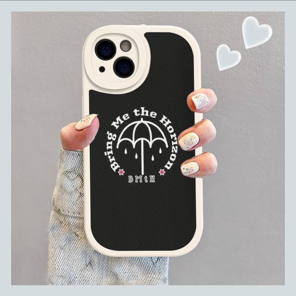 B-Принеси М-Мне Б-BMTH Г-Горизонт Кожаный Чехол Для Телефона Для IPhone 16 15 14 13 12 11 Pro Max Plus Ударопрочный Чехол