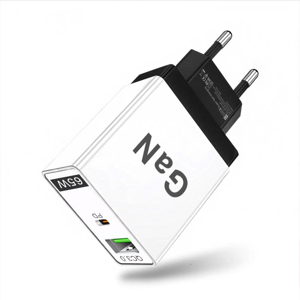PD33W QC3.0 GaN Multi-Port European Standard Fast Charger, 9V/12V Fast Charging Adapter