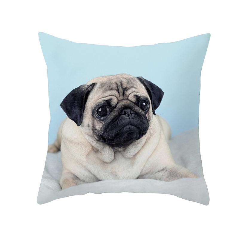 Cute Cartoon Dog pattern Doublesided Printed pillow cover Short plush Suitable living rooms bedrooms sofas throw cushion cover