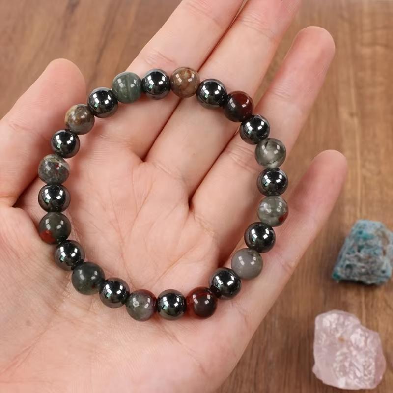 Браслет из натуральных камней и бусин для мужчин и женщин — облегчение боли, циркуляция крови и позитивная энергия