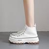 2024 Весна Высокие Кроссовки Из Холста Женские Белые Туфли На Толстой Подошве Женские Повседневные Туфли Из Холста Вулканизированные Туфли Женские