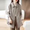 Fashionable Woolen Jacket Women's Coat with Long Sleeves Autumn