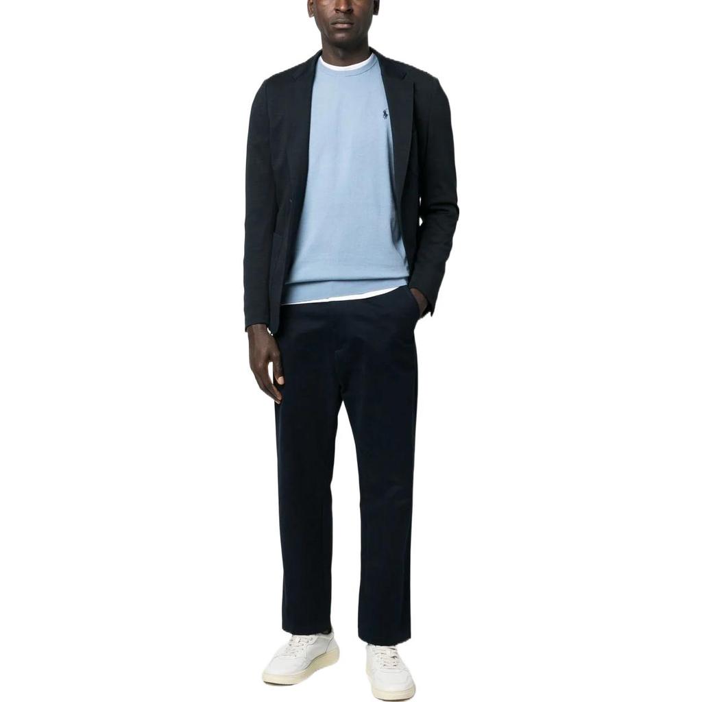 Polo Ralph Lauren Logo Вышитый однотонный повседневный свитшот Мужской свитшот Синий 710890558-004