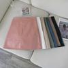 2023 Autumn/Winter A-Line High Waist PU Leather Skirt for Petite Women