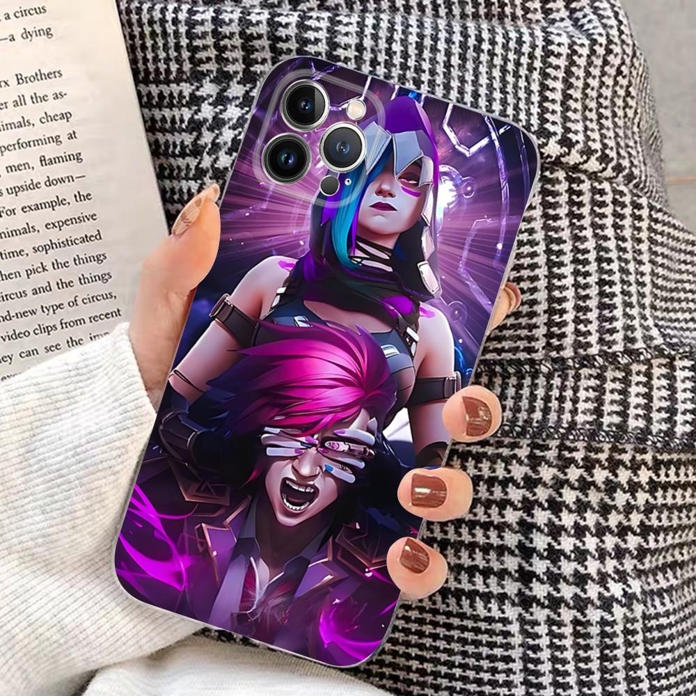 Чехол для телефона Arcane J-Jinx-Vi для IPhone 16 15 14 13 12 Mini 11 Pro XS Max X XR SE 6 7 8 Plus Мягкий силиконовый чехол