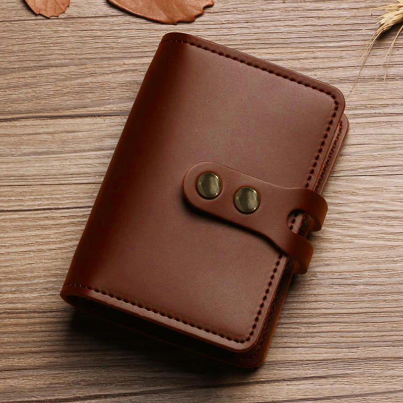 Мужская сумка для карт из искусственной кожи с большой емкостью, винтажная застежка, противоугонный чехол для кредитных карт, прозрачный бумажник для визиток